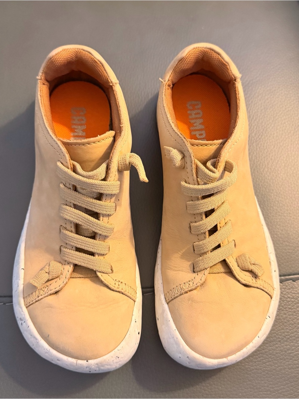Camper Peu Tan Beige Suede Low-Top Casual Sneakers 37 - Picture 2 of 11